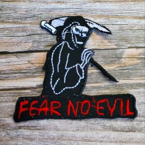 3/13$  Fear No Evil Grim Reaper Punk Biker Embroidered Sew On Patch